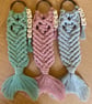 Personalised Handmade Macrame Mermaid Keychain Keyring Bag Charm for Kids Pa