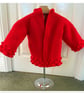 Red open fronted bobble cardigan 