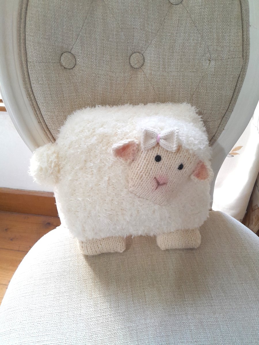 Knitted Sheep Cushion