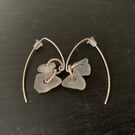 Sterling silver and seaglass drop earrings
