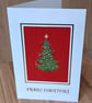 Handmade Cross Stitch Christmas Card – Traditional Decorated Christmas Tree - Image 2