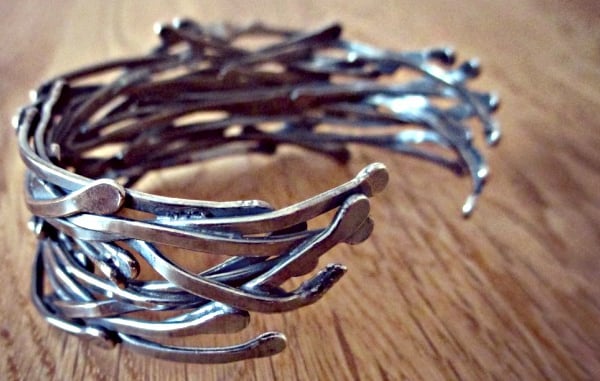 TWISTED VINES - statement cuff - traditional Silversmith techniques - Silver