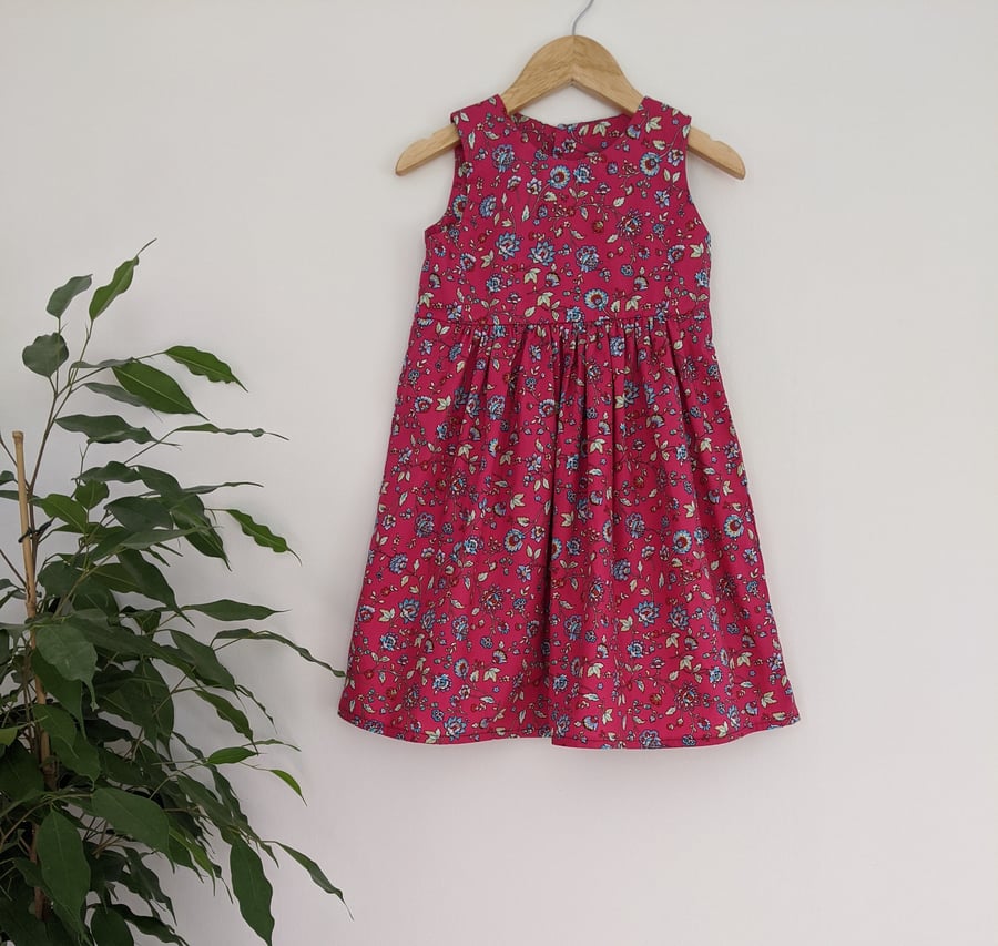 Boho Floral Pinafore Age 3-4