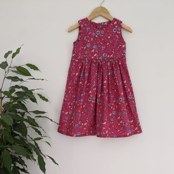 Boho Floral Pinafore Age 3-4