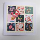 Floral patchwork paper squares card for any occasion 