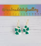 Tropical Monstera leaf pattern arch hoop earrings  - Image 5