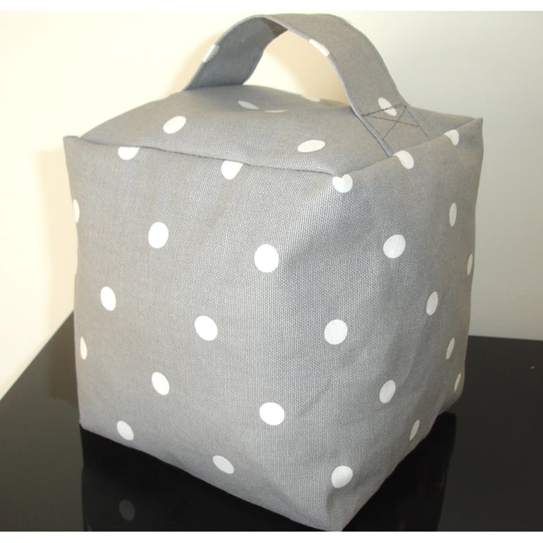 Door Stop Grey and White Polka Dot Spots Unfilled
