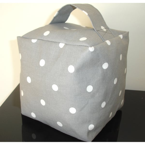 Door Stop Grey and White Polka Dot Spots