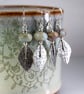 Silver Earrings with Rune Stone Fragments - Viking Relics with Seagreen Jasper - Image 8