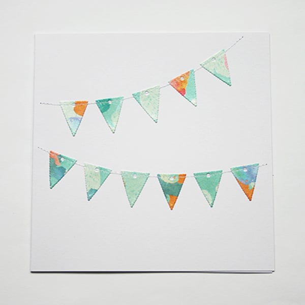 Bunting card blue