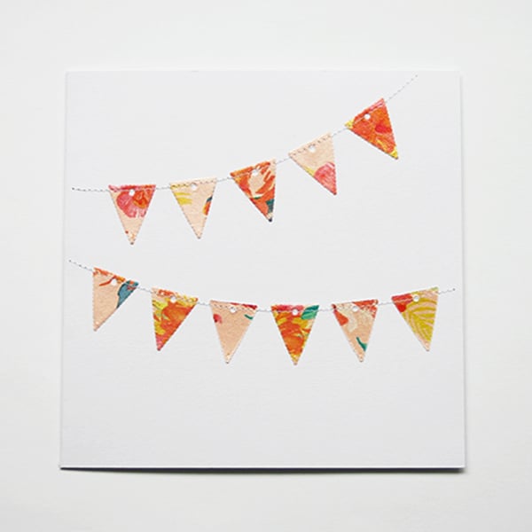 Bunting card pink