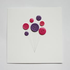 Button Balloon card pink