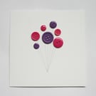 Button Balloon card pink