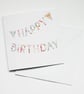 Bunting Happy Birthday card flowers - Image 3