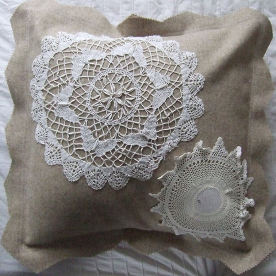 Butterfly Doily Cushion Cover
