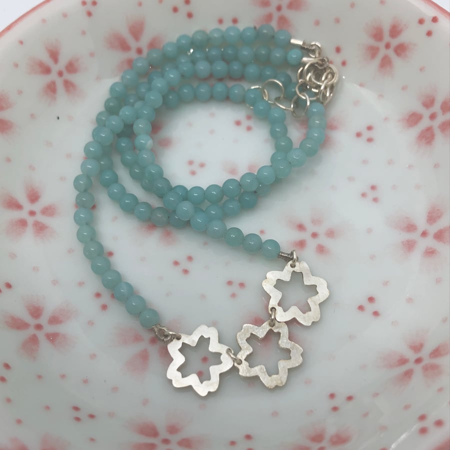 Sakura necklace with amazonite 