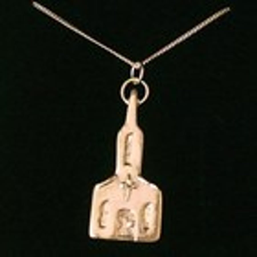 Fine Silver Pendant: Dark Age Church Necklace, 99.9% Pure Silver 