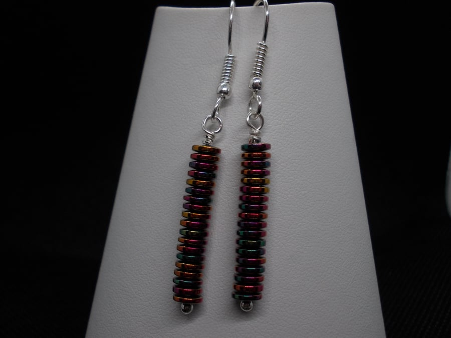 SALE - Rainbow haematite earrings