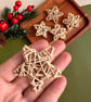 Natural wicker rattan star Christmas ornament Scandinavian boho tree hanging - Image 3