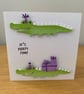 Handmade Crocodile Birthday Card Party Time