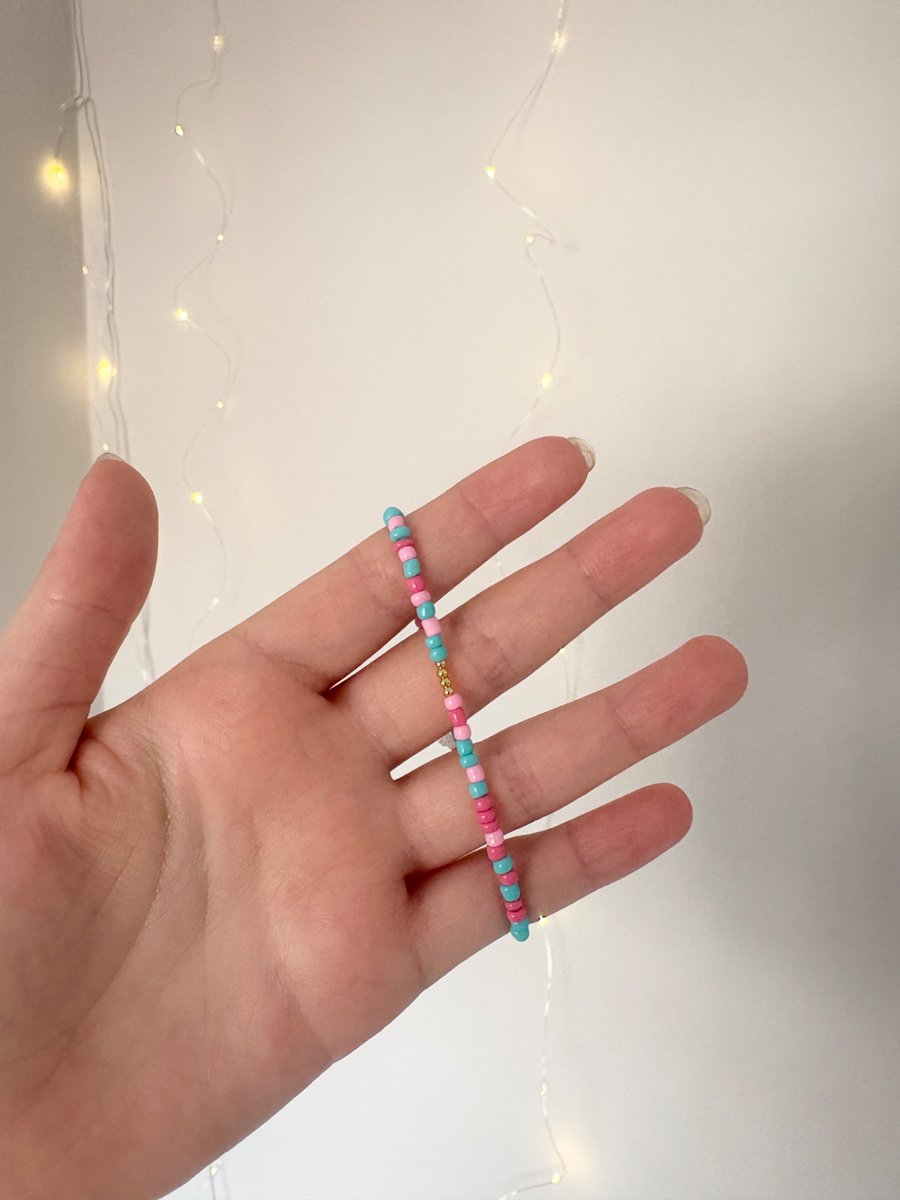 Bubblegum Gold Single Beaded Bracelet