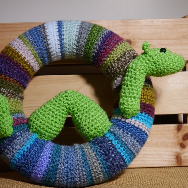 Lock Ness Monster, Nessie, Crochet Wreath highland inspired decoration 