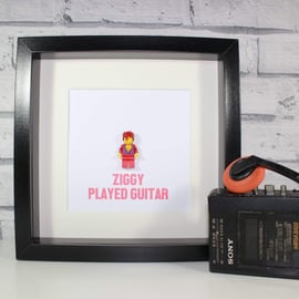 DAVID BOWIE - Ziggy - Framed minifigure - Awesome art work tribute