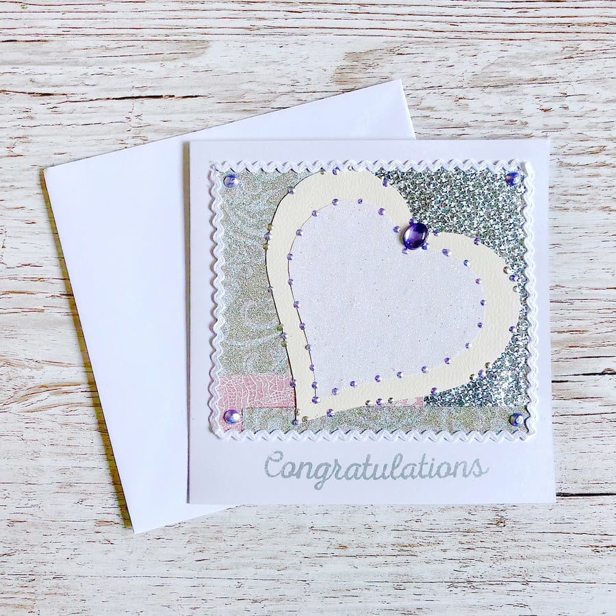 Wedding anniversary card - silver, 25 - plus new job, engagement, birthday