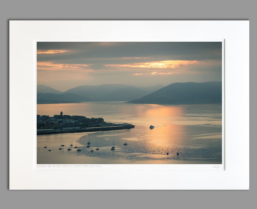 Gourock & Firth of Clyde from Lyle Hill, Greenock - A2 (70x50cm) Unframed Pr