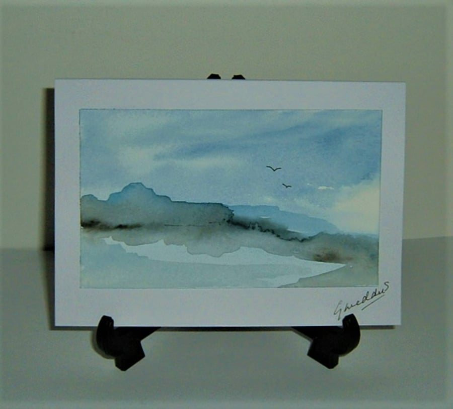 original hand painted landscape all occasion greetings card ( ref F 880 )