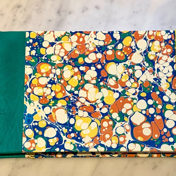 HANDMADE A5 LEATHER MARBLED SKETCHBOOK 