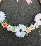 Grapevine wreath, hand decorated with daisies: pink, white, green, orange   - Image 2