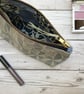 Hand Printed Linen Zipped Cosmetic Bag - Image 2