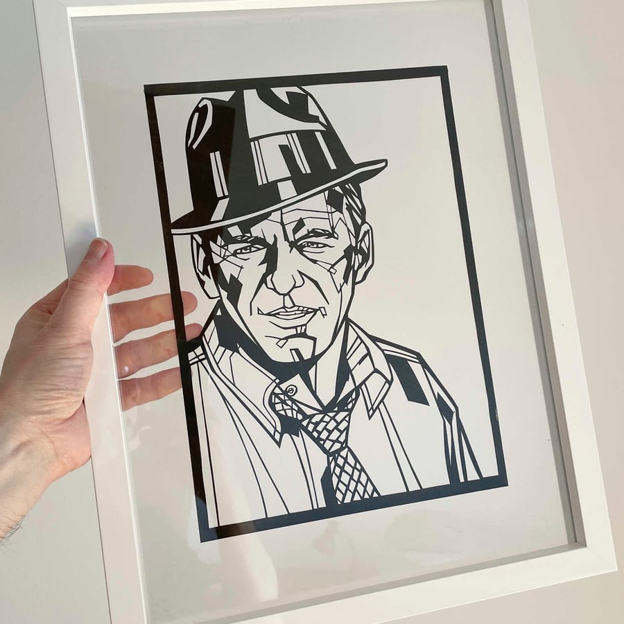 Frank Sinatra handcrafted papercut - Available in 2 sizes - cut by hand