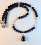 Blue Goldstone Necklace With Silver Stars - Handmade In Devon - Image 3