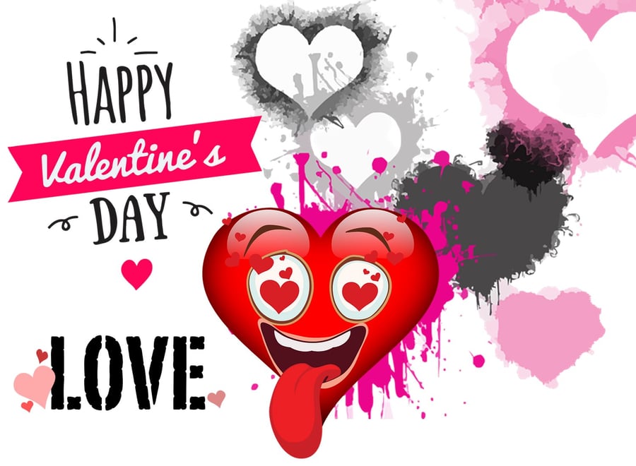 Valentine's Day Card Emoji Love A5