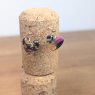 Summer bloom scrap stud heart dangle