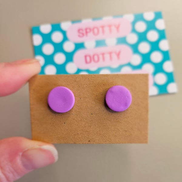 Lilac polymer clay studs