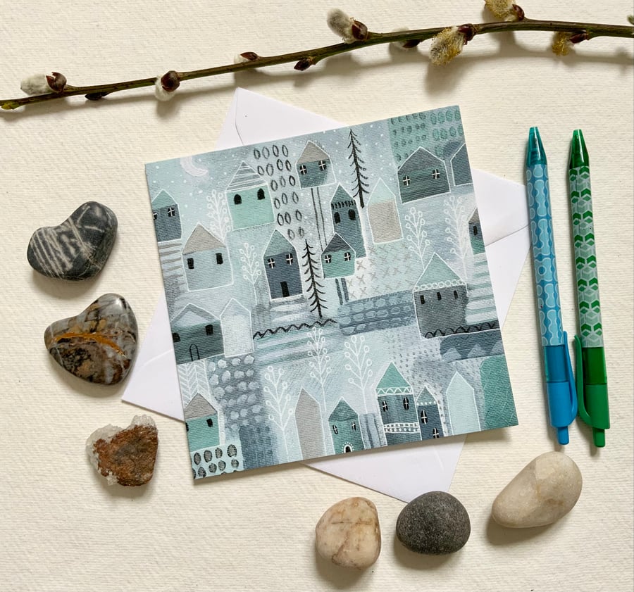 Scandi Winter, blank greeting card