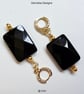 Black Onyx Gold Plate Huggie Earrings - Image 8