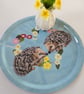 Hedgehogs in Primrose heart melamine tray, wildlife gift, serving tray - Image 6