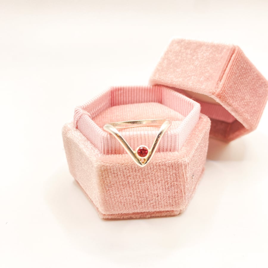 Wishbone Ring with Tourmaline 