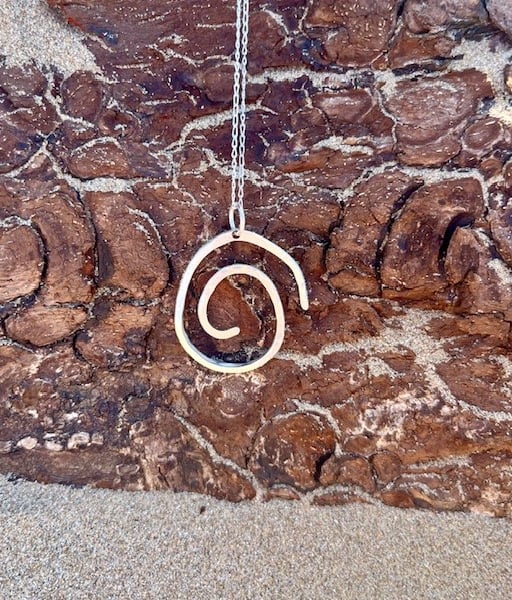 Handmade Sterling Silver Spiral Pendant Necklace - Unique Silver 925 Jewellery