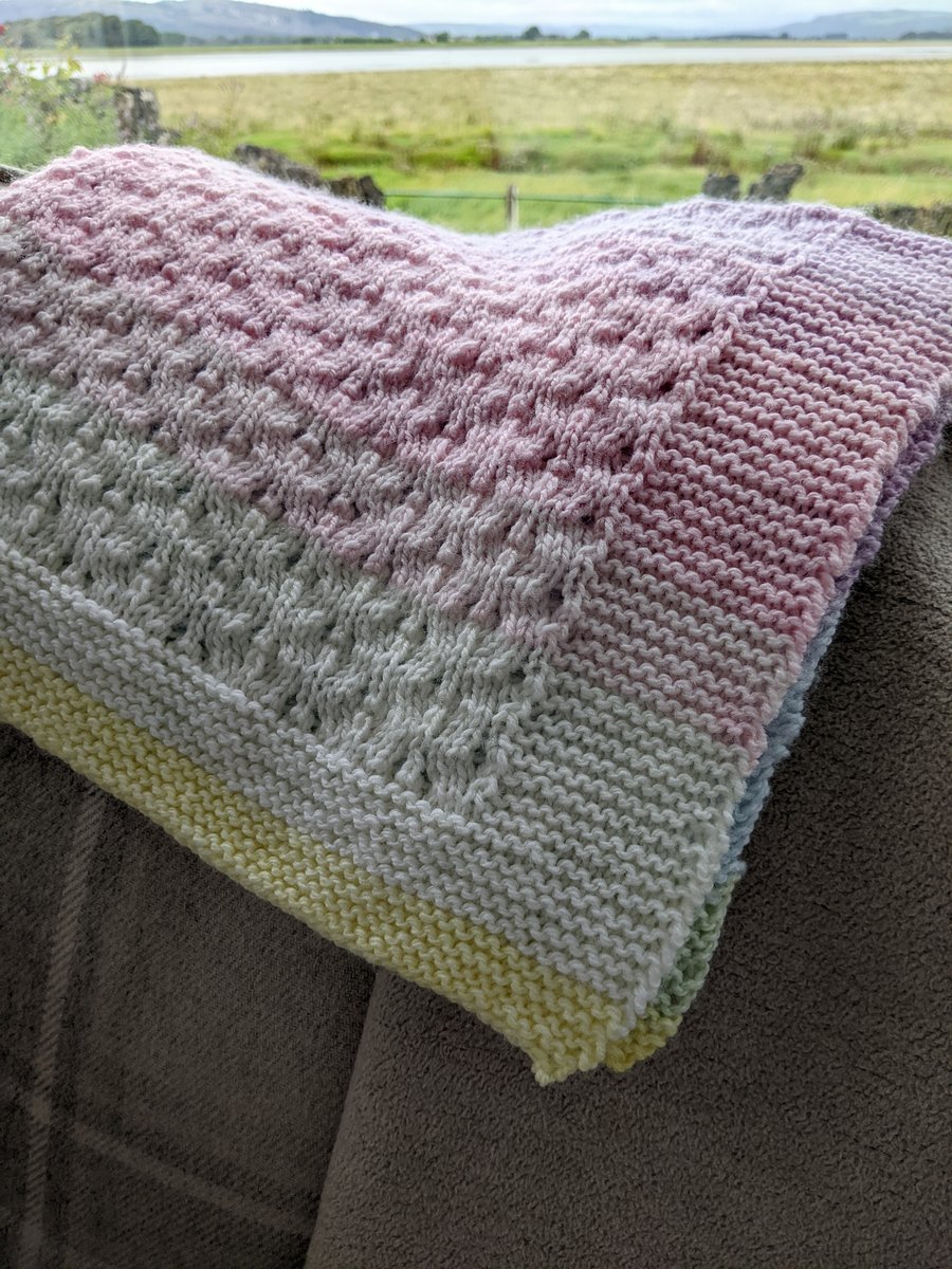 Pastel striped baby blanket