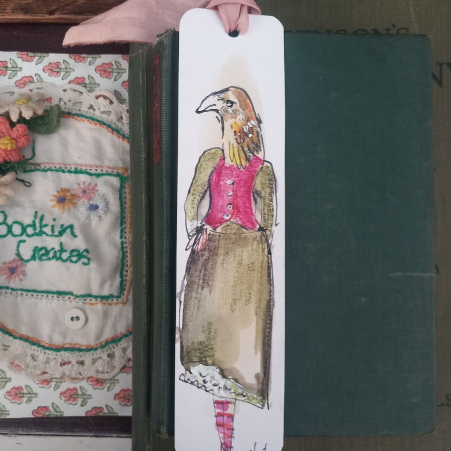 Hand drawn bookmark 'birdgirl'