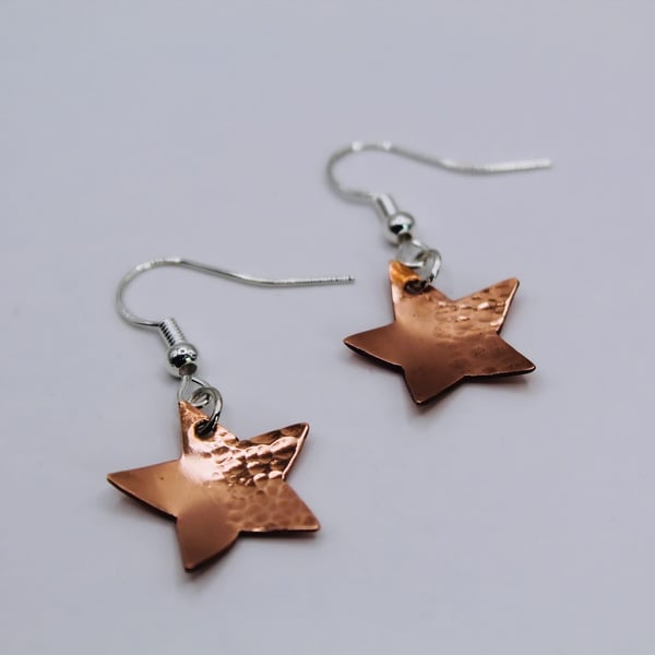 Copper Star Earrings