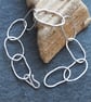 Argentium Silver hallmarked link bracelet, hammered silver, ARC Jewellery