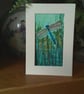 Dragonfly textile greetings card