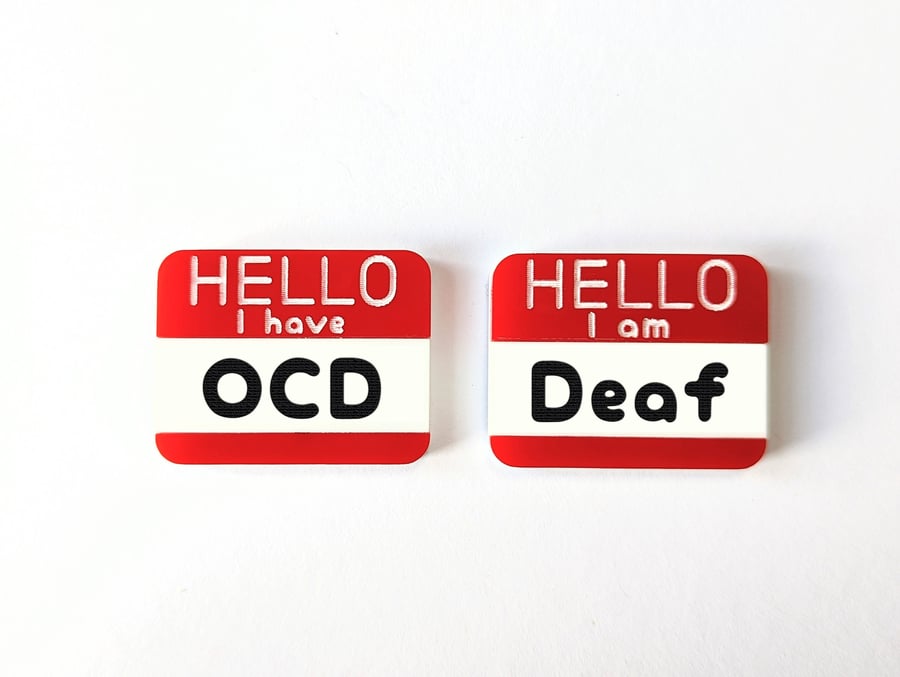 Custom neurodivergent and Hidden Disabilities pin brooch acrylic Mental Health