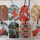 8 Luxury Beaded Gift Tags Japanese Pattern ideal for Junk Journaling  